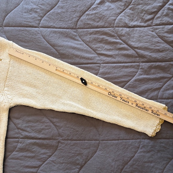 Vintage Jacqueline Christmas Cardigan Sweater Cream Gold Size Large - Picture 6 of 11